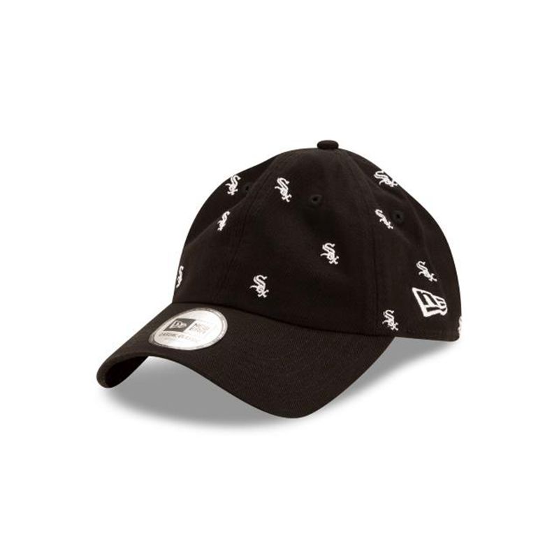 MLB Chicago White Sox All Over Logo Casual Classic Adjustable (MSI2984) - Black New Era Caps